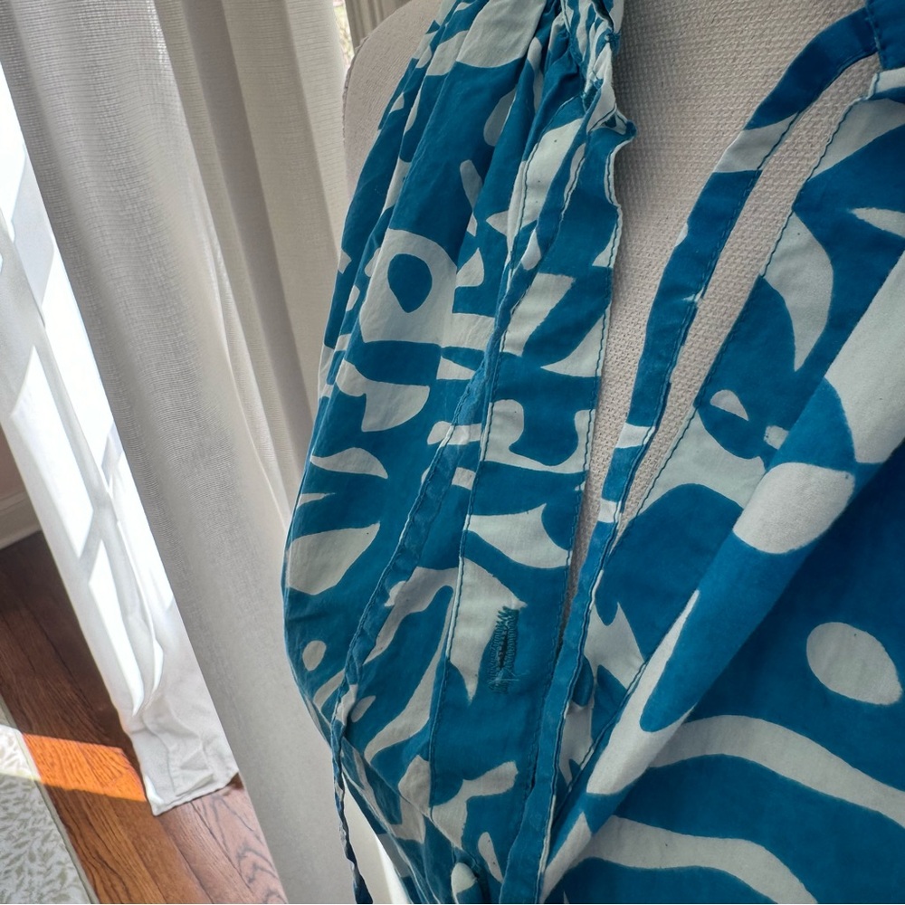 OLIVIA JAMES The Label Ro Sleeveless Maxi Dress Blue Seaweed Ocean Size M - Picture 3 of 7